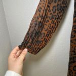 ZARA TRF Collection Dress Leopard Print Pleated Long Sleeve Mini Brown L bold Photo 1