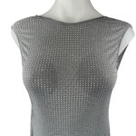 ZARA  Women's Gray Rhinestone Sleeveless Open Back Tank Bodysuit Top Size S Photo 3
