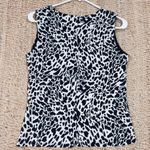 Jones Studio Women's White & Black Animal Print Sleeveless Tank Top Size S Photo 4