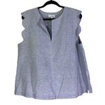 & Other Stories & OTHER STORIES / PARIS ATELIER Linen Scalloped Blouse, Size 12 Photo 5