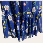 Topshop  Bardot Blue Floral Print Off the Shoulder Maxi Dress Size 8 Photo 5