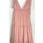 Mac Duggal  Bow Sleeve Tiered Gown in Blush Size US 8 Photo 1
