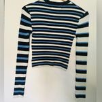 Urban Outfitters  Top Sweater Striped Black, Cream and Blue Women's Sz Small Photo 7