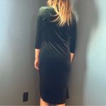 ZARA  Dark Green Velvet Long Sleeve Wrap Front Dress Size L Photo 4