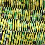 Vintage Yellow Handmade Magazine Pages Hand Bag Green Photo 6