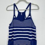 Free People Movement Blue White Striped Hot Shot Mini Dress Pockets and Zipper Photo 2
