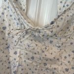 Self Esteem  White And Blue Floral And Bow Tank Crop Top Size Small Photo 3