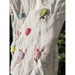 Larry Levine Vintage Larry Lavine Women’s Sz 12 Pants Linen Blend Cropped Floral Embroidered Photo 14