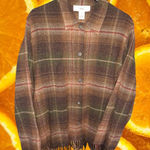 Norton Mcnaughton Norton Studio Wool Blend Button Up Fringe Bottom Sweater‎ Size 18W Photo 0
