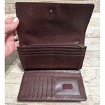 Fossil  Logan RFID Flap Claret Red Full Size Wallet Leather Zip Pouch Gold Photo 3