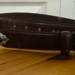 Fossil  hinged Concho brown leather belt size small Photo 0