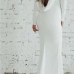 Katie May NOEL & JEAN  Cowl Back Long Crepe Wedding Gown Dress Off-White 12 NWT Photo 1