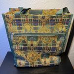 VTG 90s Tapestry Golf Tournament Tote Bag & Coin Purse Pouch Plaid Large Purse Green Photo 1