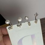 Anthropologie Initial Letter B NWT  Gold Tone Stud Pierced Earrings 2 Pairs Photo 4
