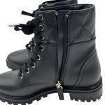 Kate Spade NWT  Billie Black Leather Quilted Moto Combat Boots Womens Size 7 Photo 2