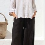 ZARA  Womens White 100% Linen Short Sleeve Top Sz S Photo 0