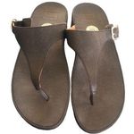 FitFlop Women's Lulu Leather Toe-Post Thong Sandals 7 Black Micro Wobbleboard Photo 0