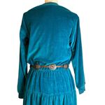 Liz Claiborne Velour Dress Rodeo Western Cowgirl Equestrian Vintage Size 12 Green Photo 5