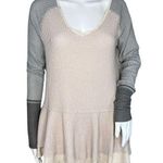 Listicle Shirt Womens Small Pink Gray Colorblock Tunic Peplum Bohemian Lagenlook Photo 0