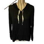 Heart & Hips  Black Long Sleeve Lightweight Hooded Shirt Women Sz S Photo 2