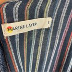 Marine layer Dress Laney Linen Mini Navy Rainbow Stripe Size Small Braided Belt Photo 11