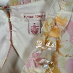 Flying Tomato  Dress Women M Pink Orange Floral Living My Best Style Ruffle Mini Photo 3