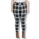 Torrid Womens Pants 00 10 Studio Premium Ponte Slim Fix Pixie Dark Green Plaid Photo 1