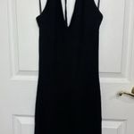 Abercrombie & Fitch  Black Ribbed Halter Mini Dress V Neck Size XL Cocktail Hoco Photo 4