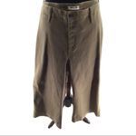 Madewell  Emmett olive green wide leg crop pants Photo 2