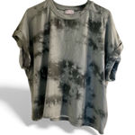 Pink Lily Charcoal Gray Tie-Dye Short Sleeve Roll-Cuff Tee M Trendy Relaxed Fit Photo 0