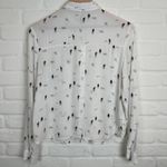 Bershka BSKGIRL Cactus Print Women's Button Down Long Sleeve Shirt White Size S Photo 2