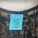 Happening in the present NWT H.I.P Goth Punk Women's Sheer Lace Top Black Gold Size M Rock Vamp Baddie Photo 5