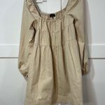 EN SAISON Tiered Balloon Sleeve Beige 100% Cotton Mini | Fall wedding guest | M Tan Size M Photo 5