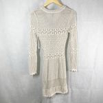AQUA Crochet Long Sleeve Mini Dress Size Small Sand Color Photo 3