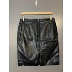 Worthington Skirt Womens 6P Black Faux Leather Petite Pencil Lined Back Zip Photo 1