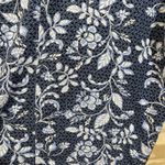 J Jill Pure Jill Eco Terry Floral Pullover Top Blue Size Medium Relaxed Soft Photo 3