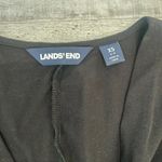 Lands' End Black Cap Sleeve Twist Front Maxi Dress Knit Stretch Q47 Photo 1