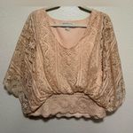 Beyond Vintage Blush Lace Batwing Blouse | Top | Shirt Pink Photo 0
