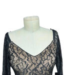 Dress the Population Off Shoulder Blouson Sleeve Lace Dress Black Nude Size S Photo 1