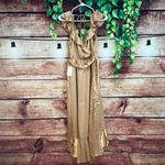 Show Me Your Mumu  Wedding Samantha Ruffle Wrap Dress Medium Gold Bridesmaid Midi Photo 3