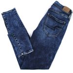 American Eagle AEO Womens 4 Super Hi-Rise Jegging Distressed Dark Wash Stretch Hipster Grunge Photo 1