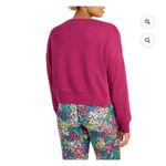 Champion NEW Sweatshirt French Terry Floral Logo Raw Neckline Pink Women’s M Photo 2