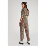 Scotch & Soda Jumpsuit Leopard Animal Print Puff Sleeve Utility Tan Black Medium Photo 4