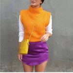 ZARA Purple Satin Effect Mini Skirt Size Medium Photo 2