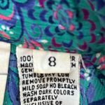 American Vintage Vintage 80’e Blue Floral belted midi dress Womens size 8 collared button down Photo 7