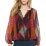 Diane Von Furstenberg  Womens Blouse Sz M Collage‎ Hathaway Ethnic Collection NEW Photo 0