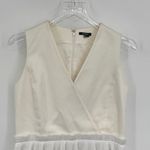 Raoul dress 8 fit and flare crossover pleated sleeveless V neck white cream Photo 3