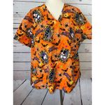 Disney Scrub Top Happy Halloween Plus size 3X 3XL Vneck Mickey Mouse Shirt Photo 5