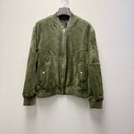 BLANK NYC NWT  Free People Faux Suede Bomber Jacket, Green | Size XS Photo 2