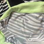 TAIL ZEBRA PRINT GREEN TRIM STRIPE QUARTER ZIP POLO GOLF TENNIS DRESS Black Photo 1